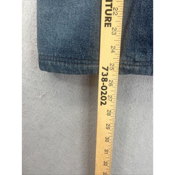 Mudd Quilted Lined Mid Length Jean Jacket L Blue Button Denim Grunge Vintage Y2K - Picture 7 of 9